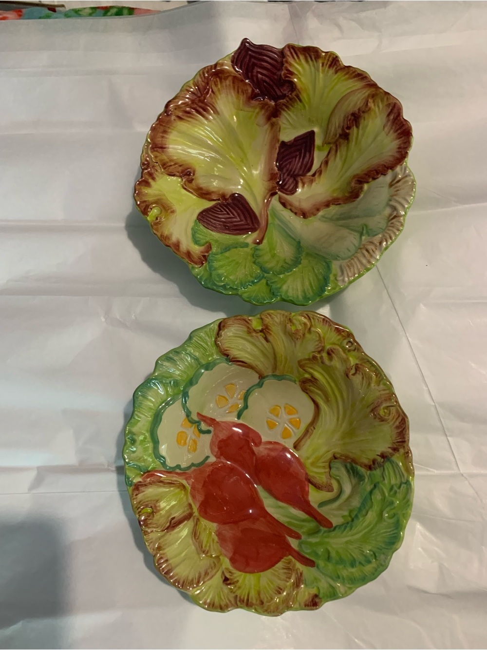 Temptations By Tara Figural Vegetable Salad Bowls Set 2